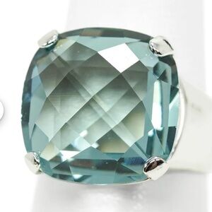 Swarovski Gema Ring #684360 Rhodium Plated Emerald Cut Crystal Size 55 (US 7.25)